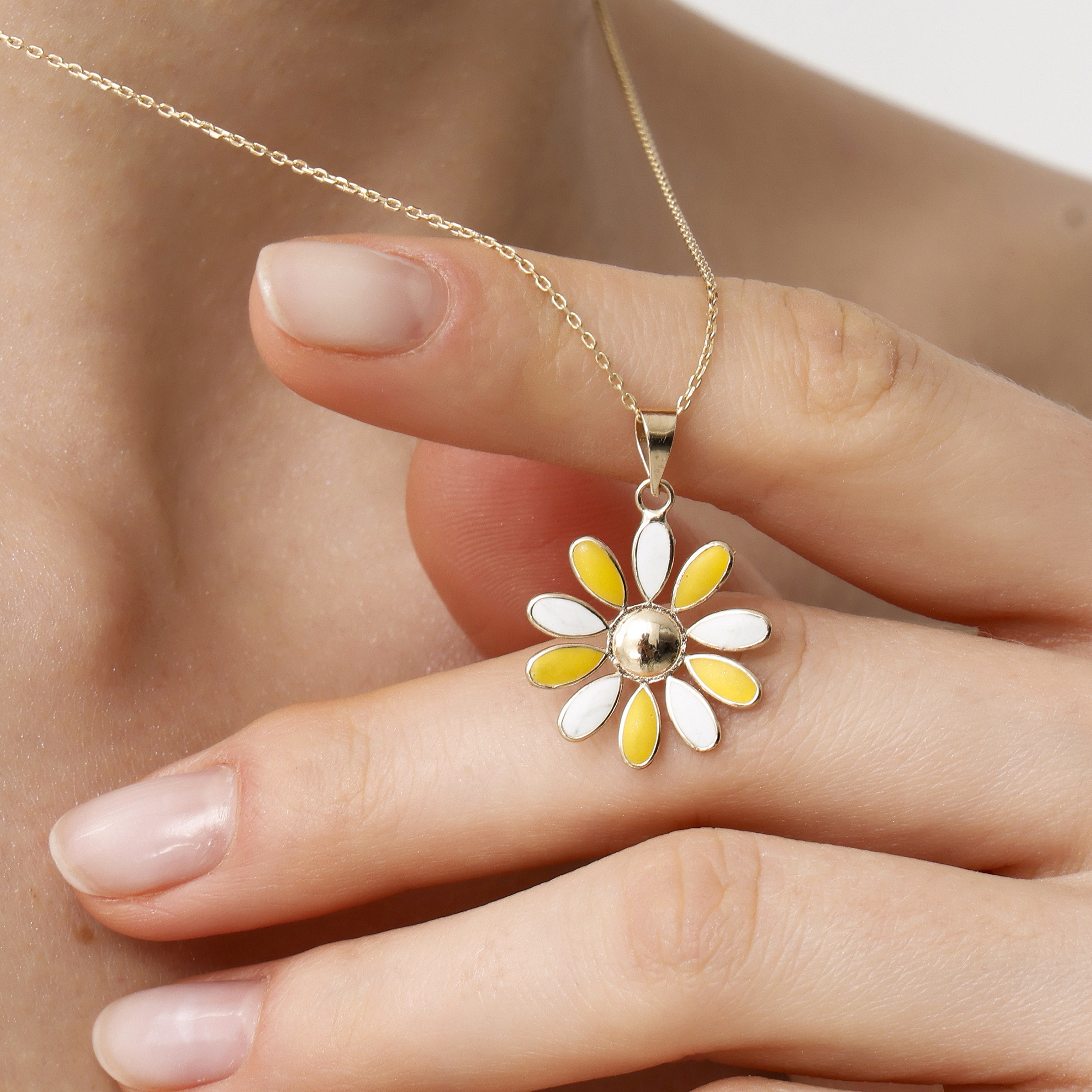 Golden Daisy Blossom Necklace